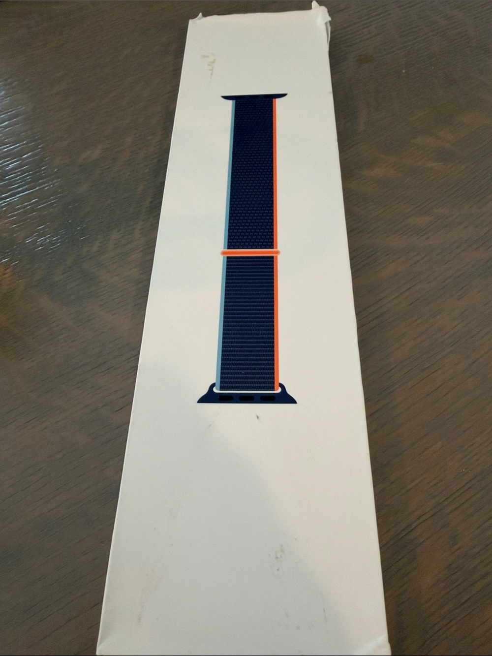 Navy Blue and Orange Woven Sport Loop Apple Watch Band 40mm